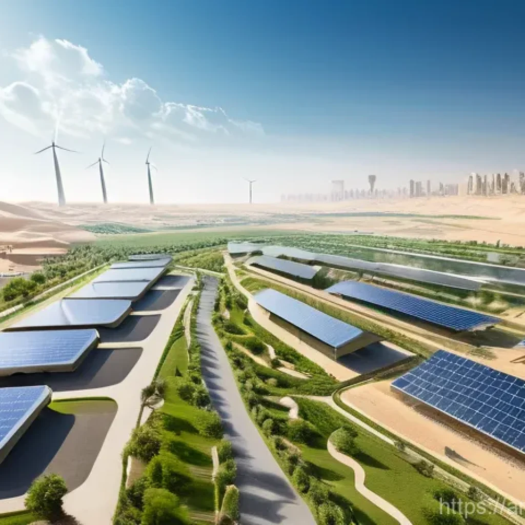 수소연료전지 연료의 종류와 특성 - **A Vision of Green Hydrogen in a Prosperous Arabian Future**
A wide-angle, hyperrealistic shot ...