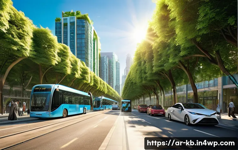 수소연료전지와 친환경 교통수단 - **Prompt 1: Futuristic Green Metropolis Powered by Hydrogen**

    A breathtaking, hyper-realistic, ...