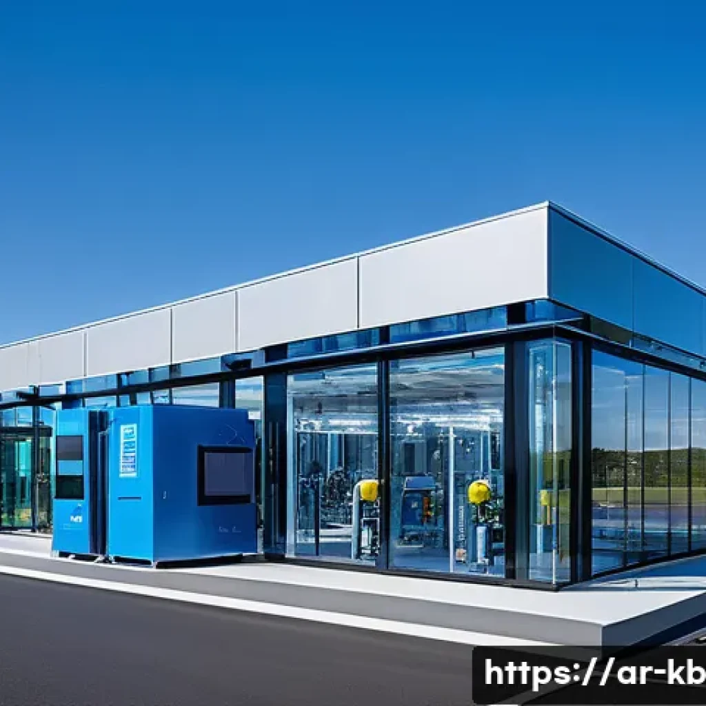 수소연료전지 기술의 글로벌 협력 사례 - A futuristic international hydrogen fuel cell research facility bustling with diverse scientists and...